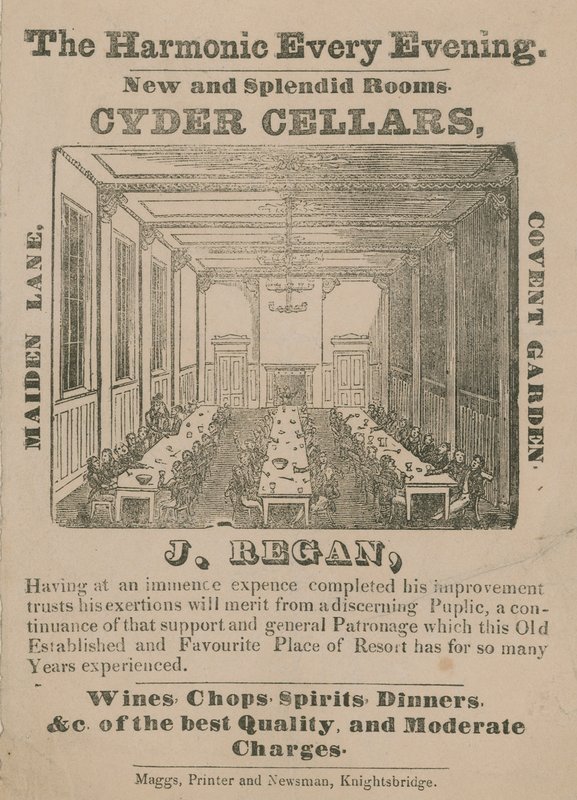 Anúncio Caves Cyder, Maiden Lane, Covent Garden de English School