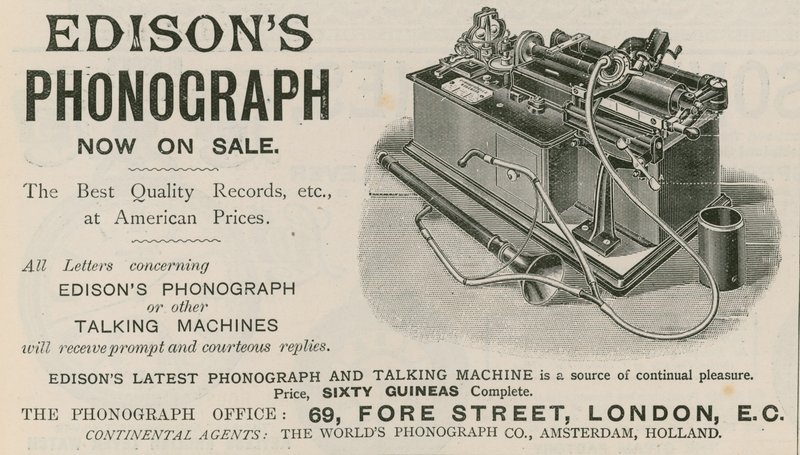 Anúncio de fonógrafo Edison de English School