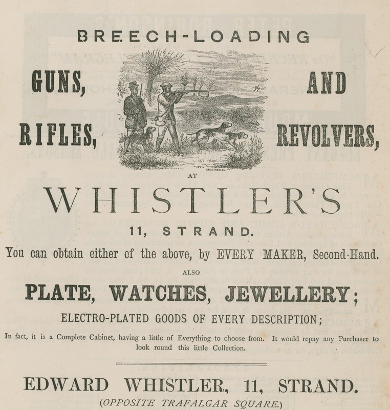 O anúncio de Edward Whistler, 11 Strand, Londres de English School