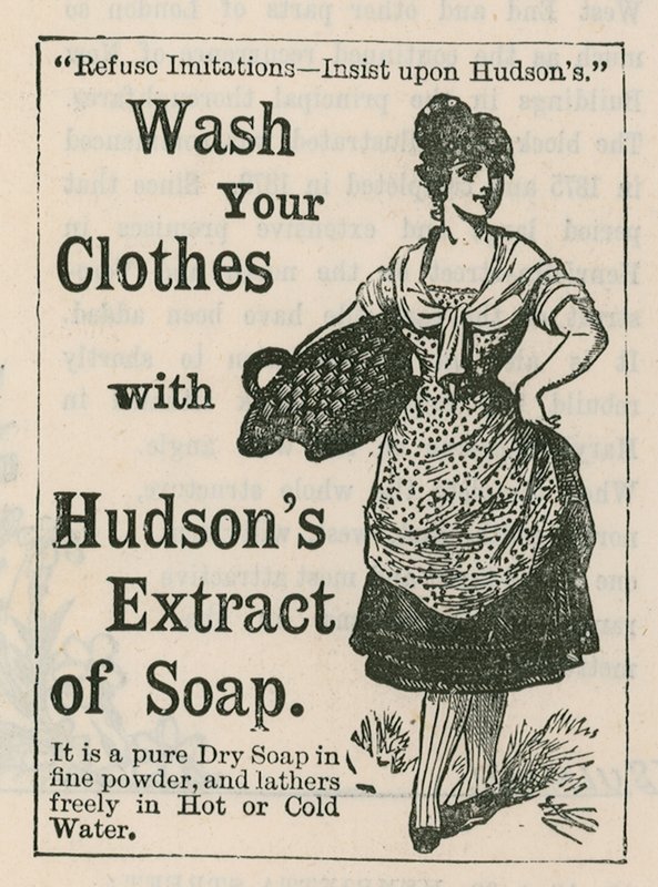 Anúncio de extrato de sabão Hudson de English School