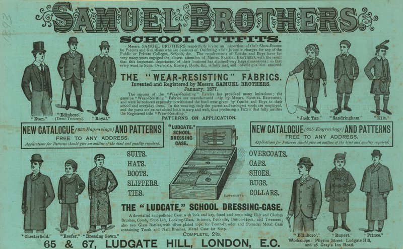 Anúncio de Samuel Brothers, Ludgate Hill, London de English School