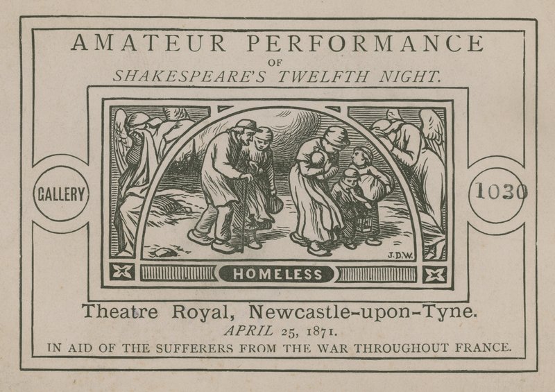 Anúncio para uma performance amadora de Shakespeares Twelfth Night de English School