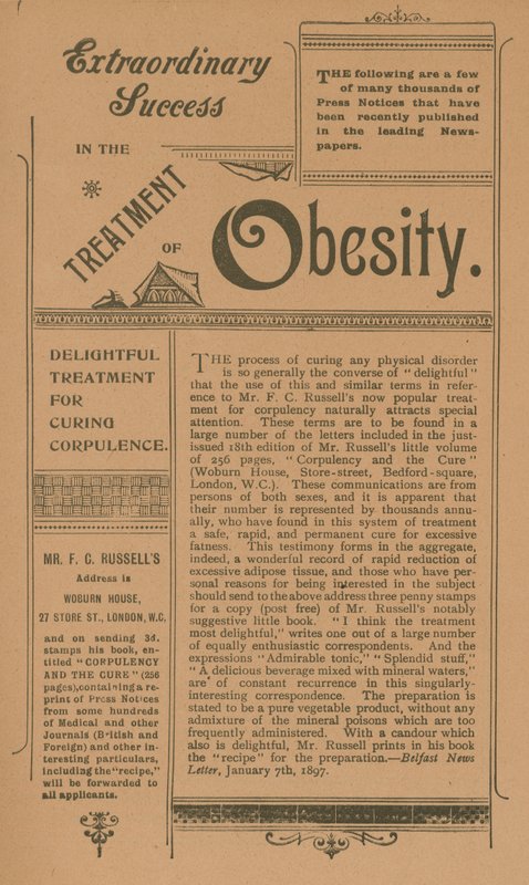 Anúncio para tratamento da obesidade de English School