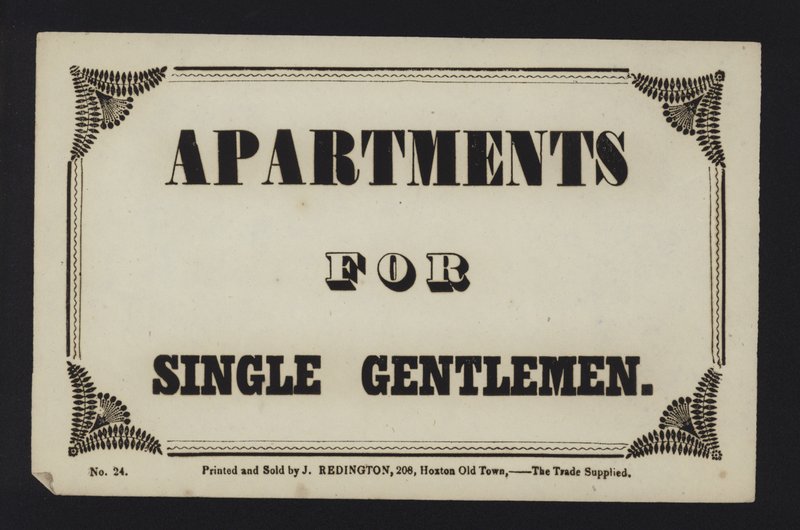 Propaganda: Apartamentos para senhores solteiros (tipo) de English School