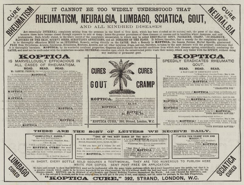 Anúncio, Koptica Cure (gravura) de English School