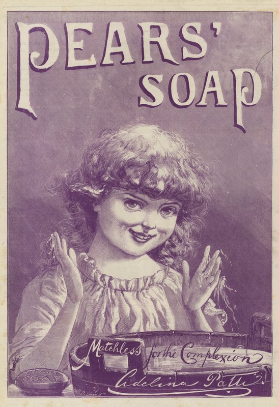 Anúncio, Sabonete de Peras (cor litho) de English School