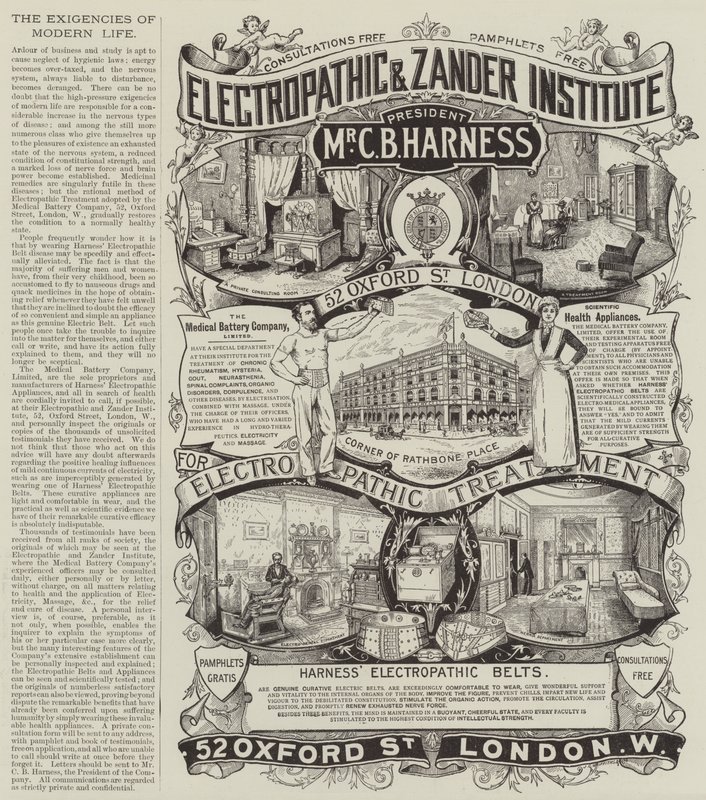 Anúncio, The Medical Battery Company (gravura) de English School