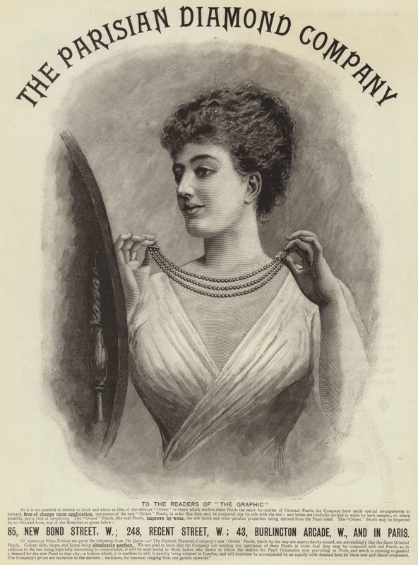 Anúncio, The Parisian Diamond Company (gravura) de English School