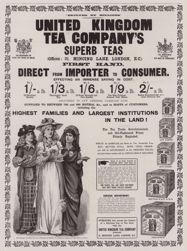 Anúncio, United Kingdom Tea Company (gravura) de English School