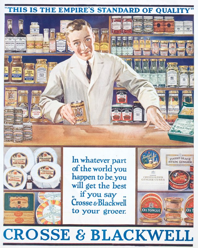 Anúncio para alimentos Crosse e Blackwell, c1920 (cor litho) de English School