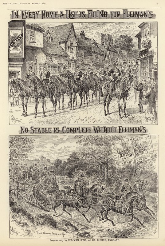 Anúncio para Ellimans Embrocation de English School