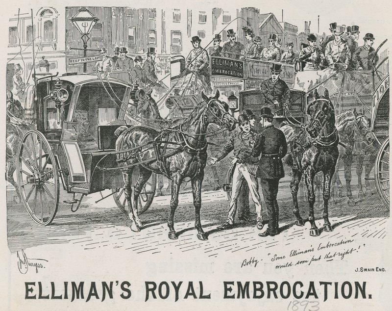 Anúncio para Ellimans Royal Embrocation de English School