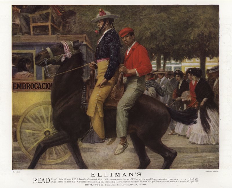 Anúncio para Ellimans Universal Embrocation de English School