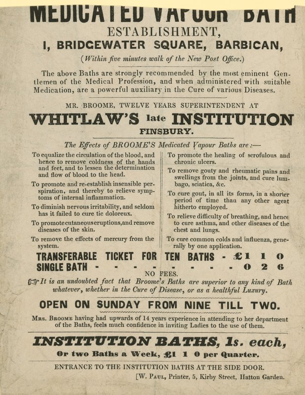 Propaganda para banho de vapor medicinal de English School