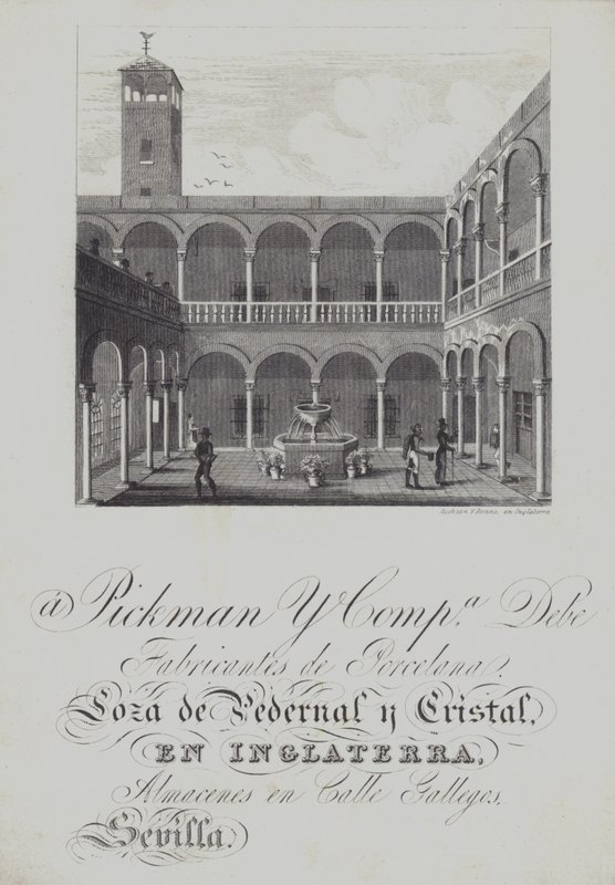 Anúncio para Pickman and Co, fabricantes de porcelana (litho) de English School