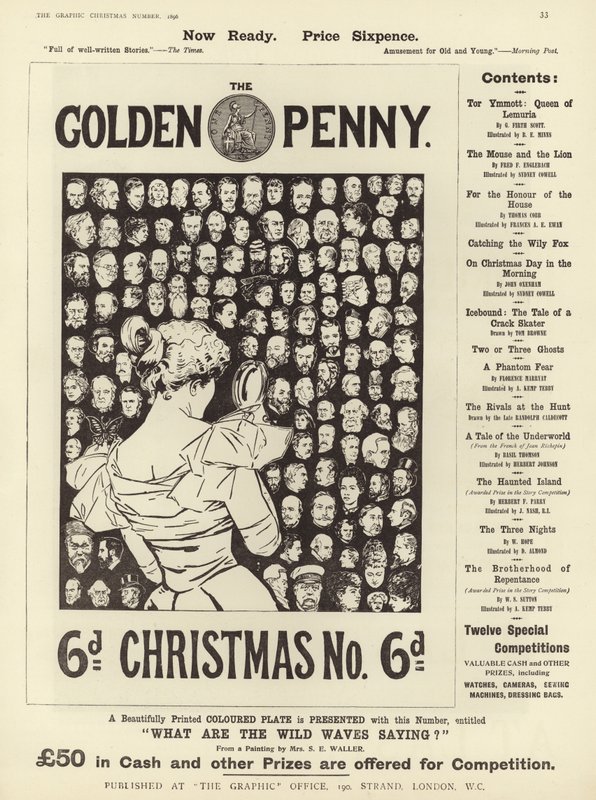 Anúncio para o número dourado do Natal da moeda de um centavo de English School
