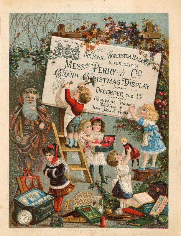 Anúncio para o Royal Worcester Bazaar, 2 Foregate Street, Londres de English School