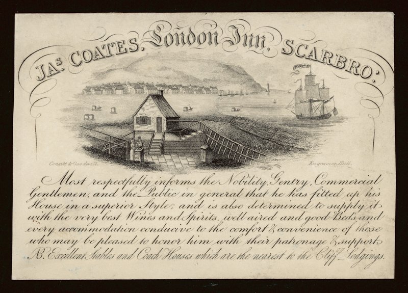 Anúncio para o London Inn, Scarborough, Yorkshire (gravura) de English School