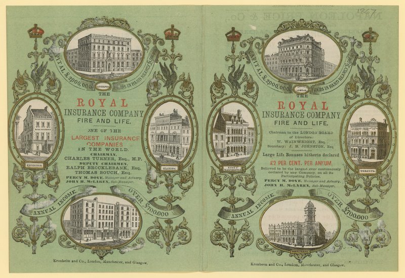 Anúncio para a Royal Insurance Company de English School