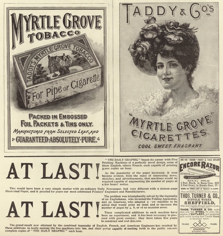 Divulgação de publicidade do The Graphic Christmas Number 1896 de English School