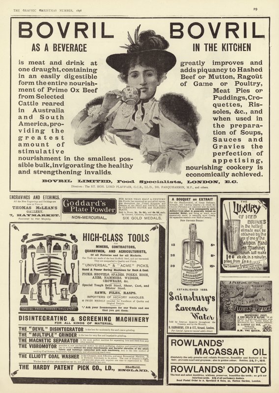 Divulgação de publicidade do The Graphic Christmas Number 1896 de English School
