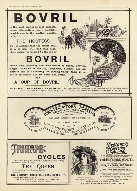 Divulgação de propagandas do The Graphic Christmas Number 1897 de English School