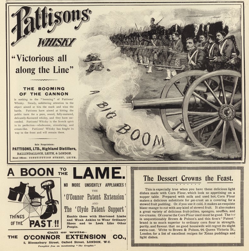 Divulgação de propagandas do The Graphic Christmas Number 1897 de English School