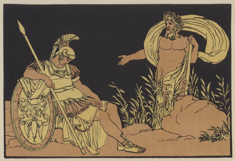 Enéas e Tibre (cor litho) de English School