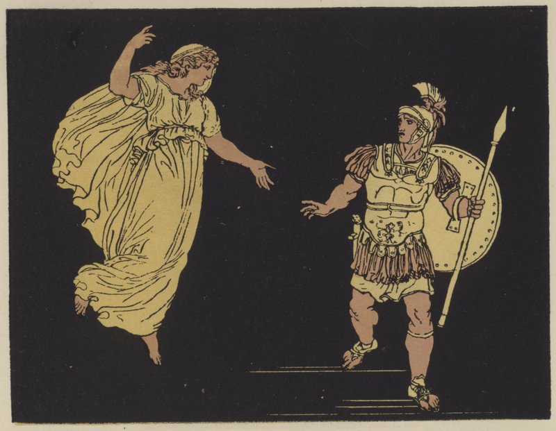 Enéas e a sombra de Creusa (cor litho) de English School