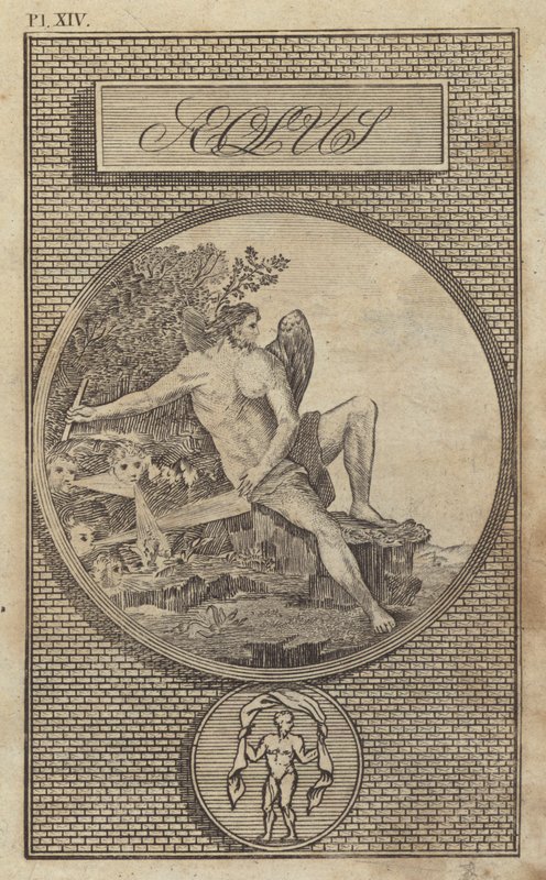 Aeolus, antigo deus romano dos ventos (gravura) de English School