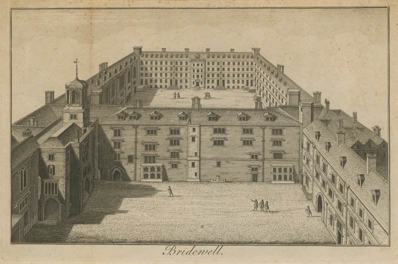 Vista aérea, de, palácio bridewell de English School