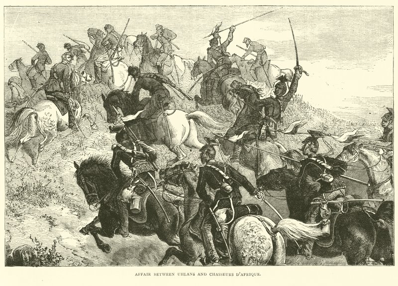 Caso entre Uhlans e Chasseurs dAfrique, agosto de 1870 de English School