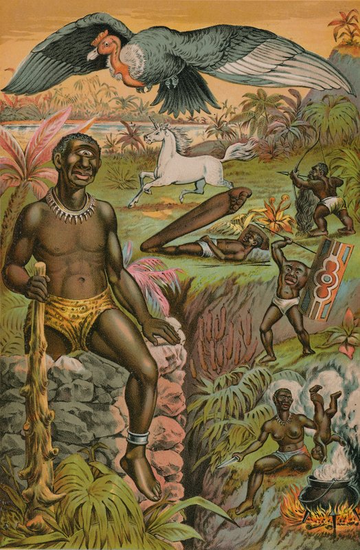 Superstições africanas ilustradas de English School