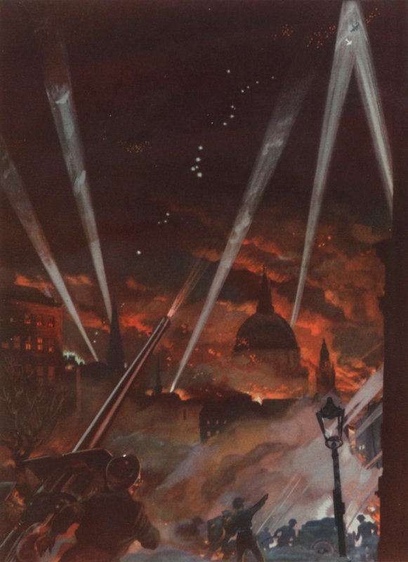 Ataque aéreo a Londres durante o Blitz, Segunda Guerra Mundial de English School