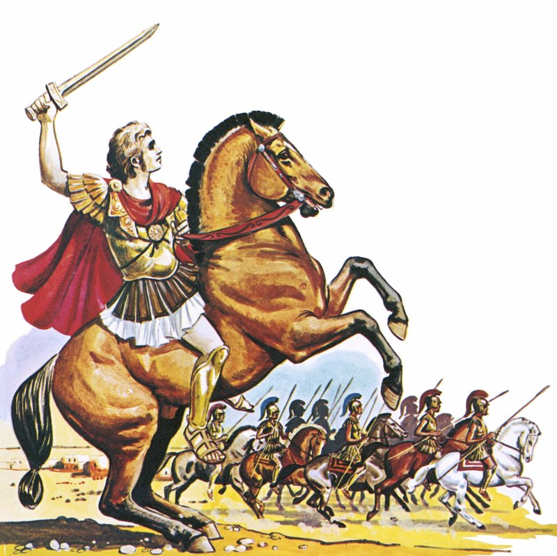 Alexandre, o Grande, em Bucephalus de English School