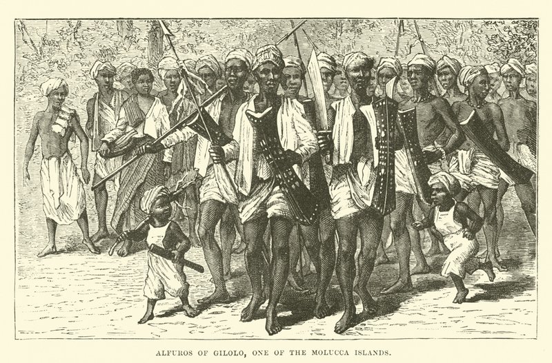 Alfuros de Gilolo, uma das Ilhas Molucas de English School