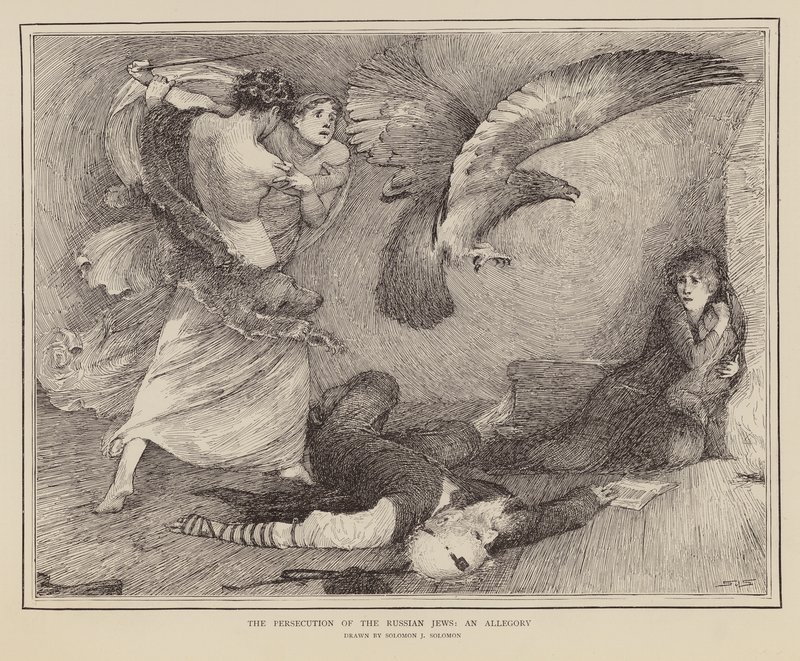 Alegoria da perseguição dos judeus russos (gravura) de English School