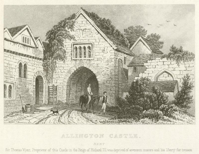 Castelo de Allington, Kent (gravura) de English School