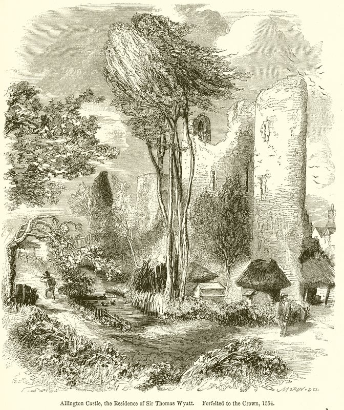 Castelo de Allington, a residência de Sir Thomas Wyatt. Perdido para a coroa, 1554 de English School