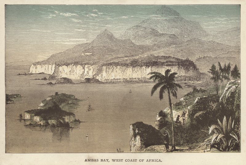 Ambas Bay, Costa Oeste de África (gravura colorida) de English School