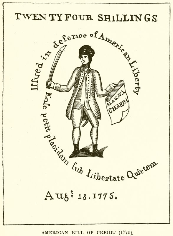 Carta de Crédito Americana (1775) de English School