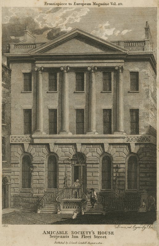Amicable Societys House, Pousada Serjeants, Fleet Street, Londres de English School
