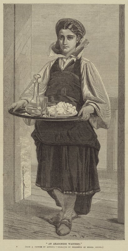 Uma garçonete aragonesa (gravura) de English School