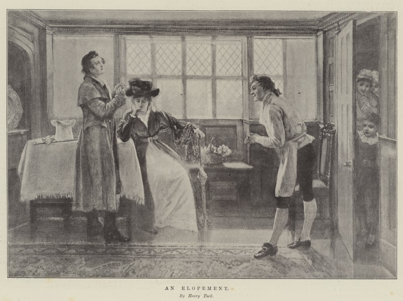 Um Elopamento (litho) de English School