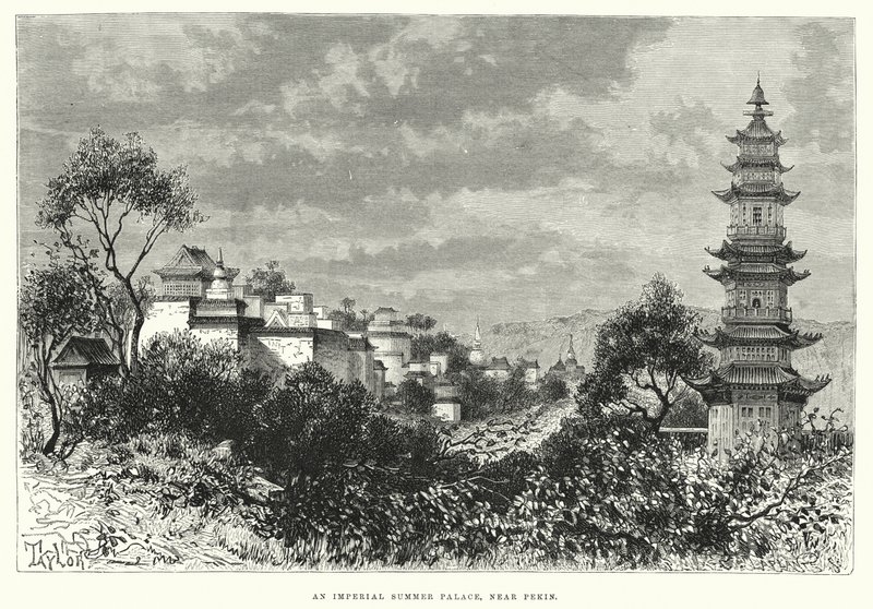 Um Palácio Imperial de Verão, perto de Pekin (gravura) de English School