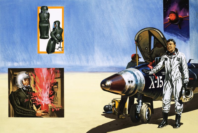 Um piloto de X-15 respira o ar do deserto de English School