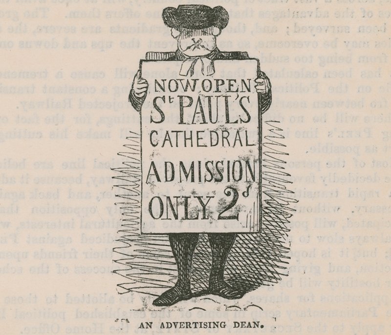 Um reitor publicitário; desenho animado de English School