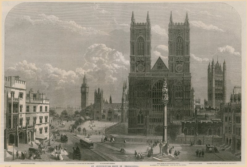 Um grupo arquitetônico em Westminster de English School