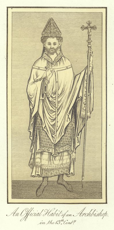 Um hábito oficial de um arcebispo no século 13 de English School