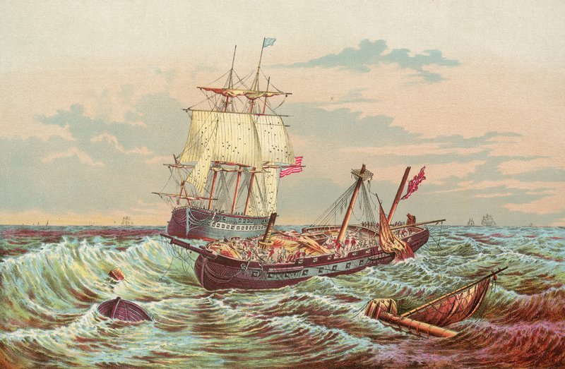 Uma luta de velhos tempos no mar - The Constitution and Guerriere de English School